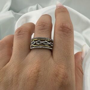 Wedding Gold and Silver Layered Ring